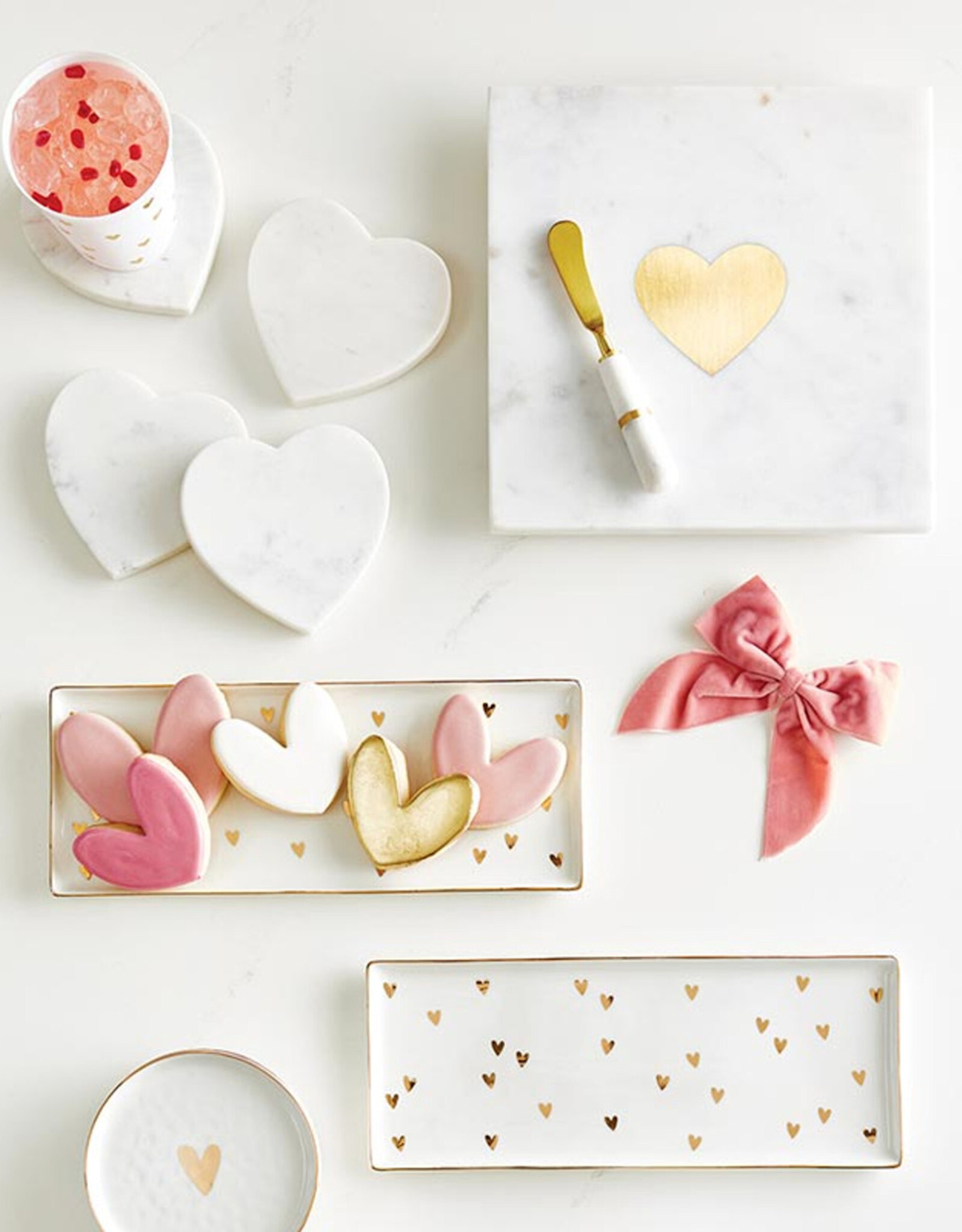 Santa Barbara Design Studio Gold Foil Hearts Ceramic Tray