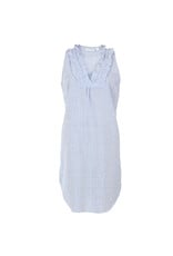 Needham Lane Blue Seersucker Sleeveless Ruffled Nightgown