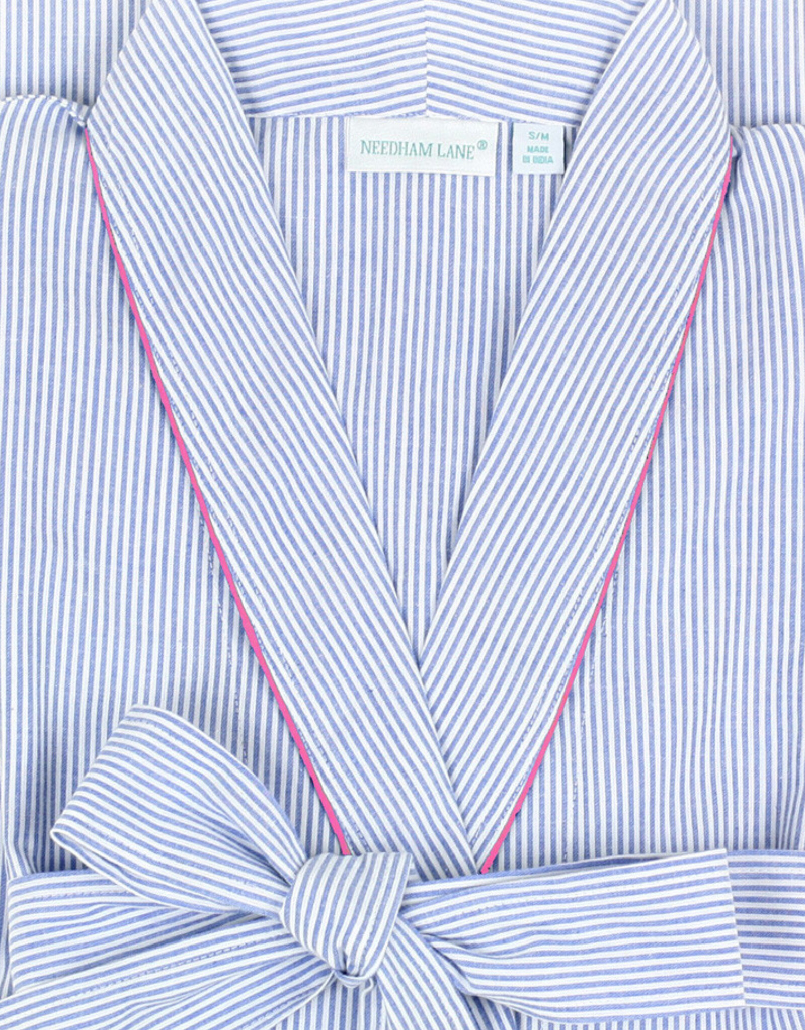 Needham Lane Blue Seersucker Pink Robe