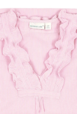 Needham Lane Pink Seersucker Long Sleeve Ruffled Nightshirt
