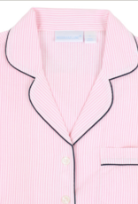 Needham Lane Pink Seersucker Navy Short Sleeve Shorty Pajamas