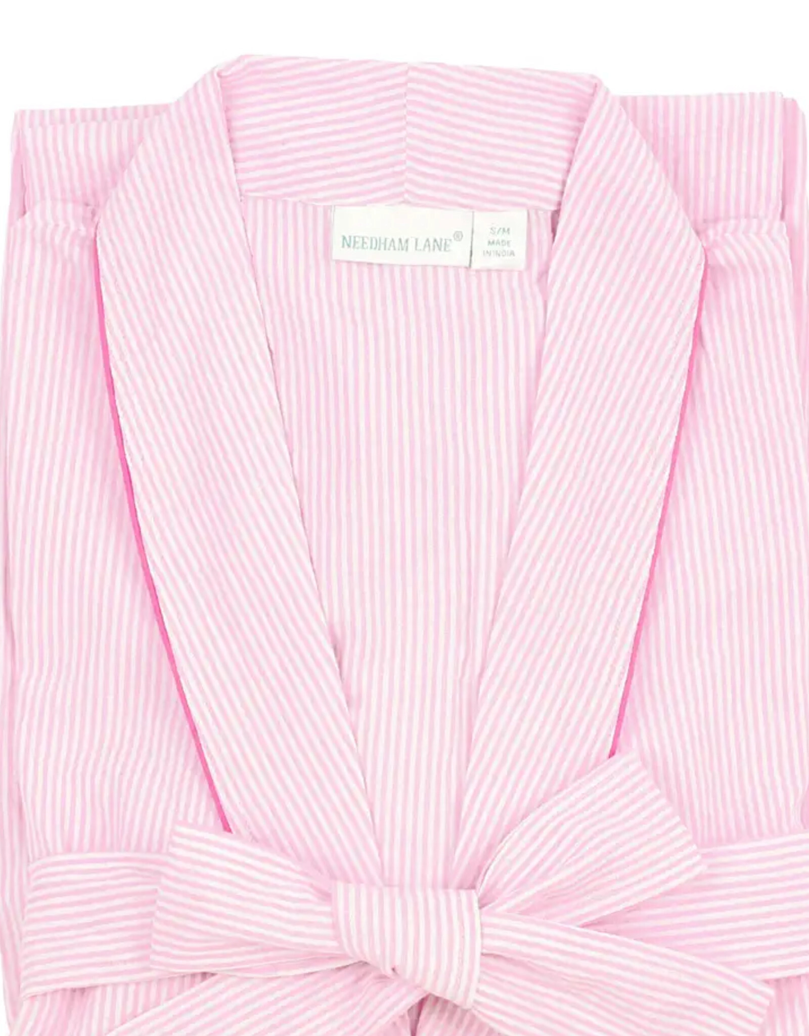 Needham Lane Pink Seersucker Robe