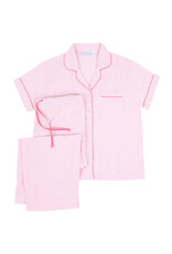 Needham Lane Pink Seersucker Short Sleeve Capri Pajamas