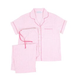 Needham Lane Pink Seersucker Short Sleeve Capri Pajamas