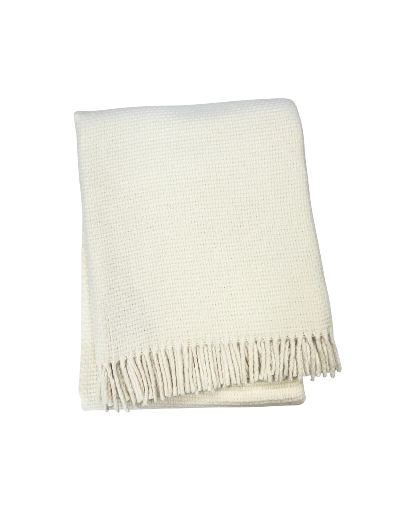 A Soft Idea Cream Grain of Rice Cotton Throw