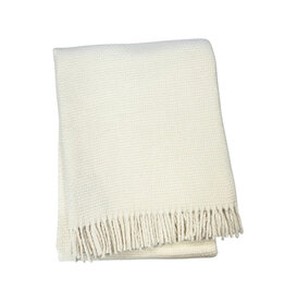 A Soft Idea Cream Grain of Rice Cotton Throw
