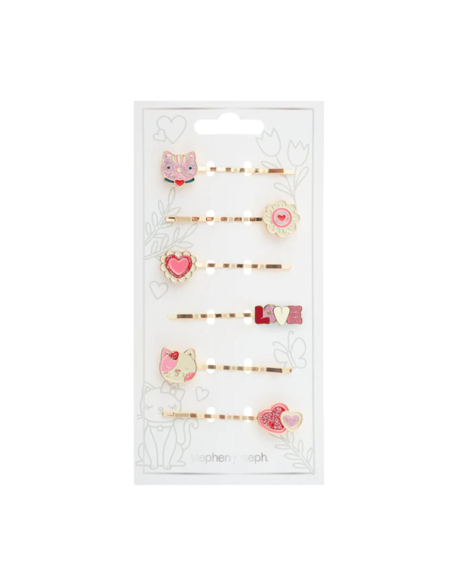 Stephen Joseph Heart Enamel Hair Pins