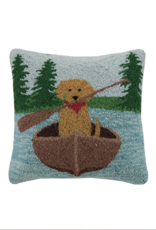 Golden Lab Canoeing Hook Pillow