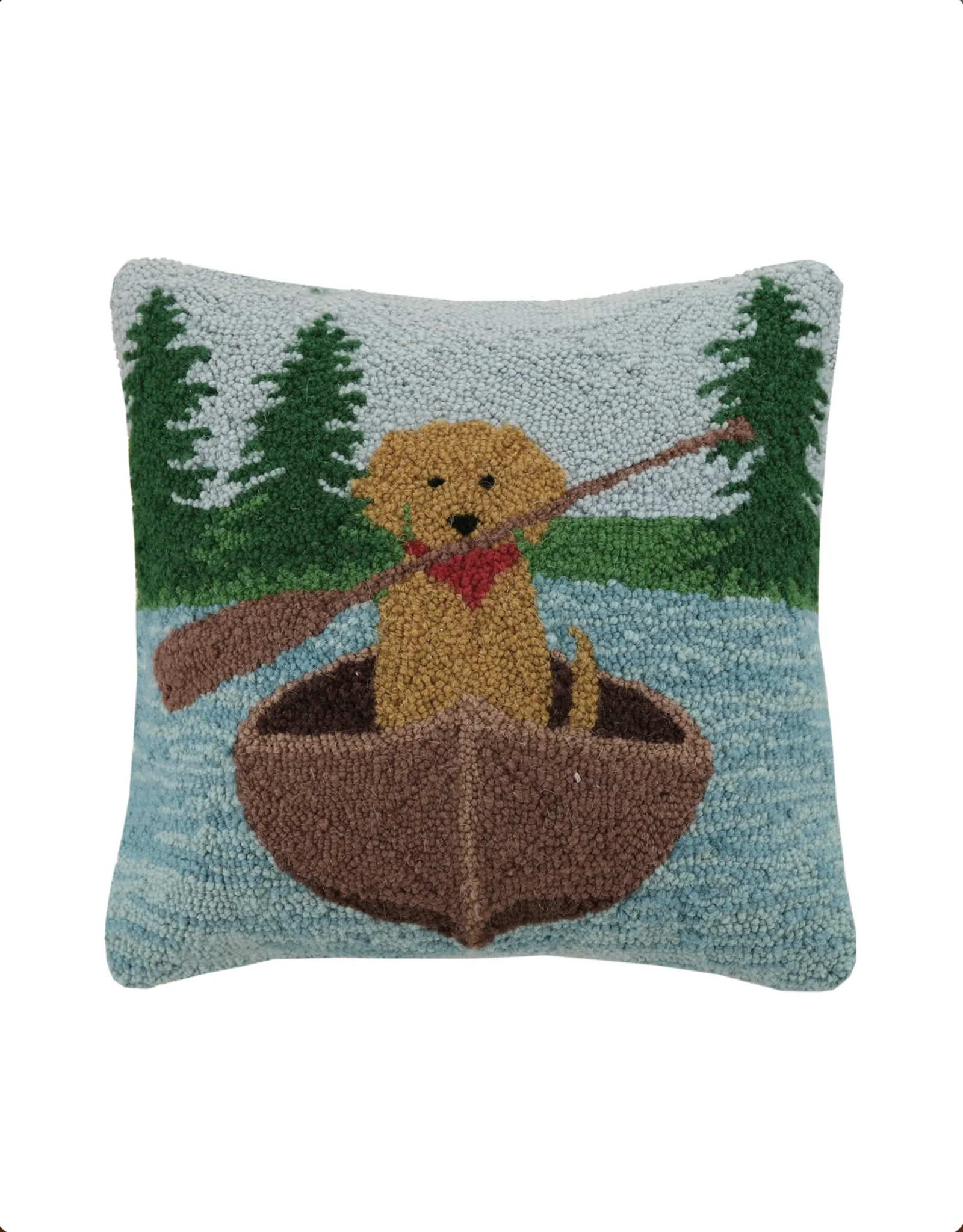 Golden Lab Canoeing Hook Pillow