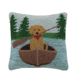 Golden Lab Canoeing Hook Pillow