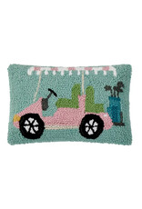 Pink Golf Cart Hook Pillow