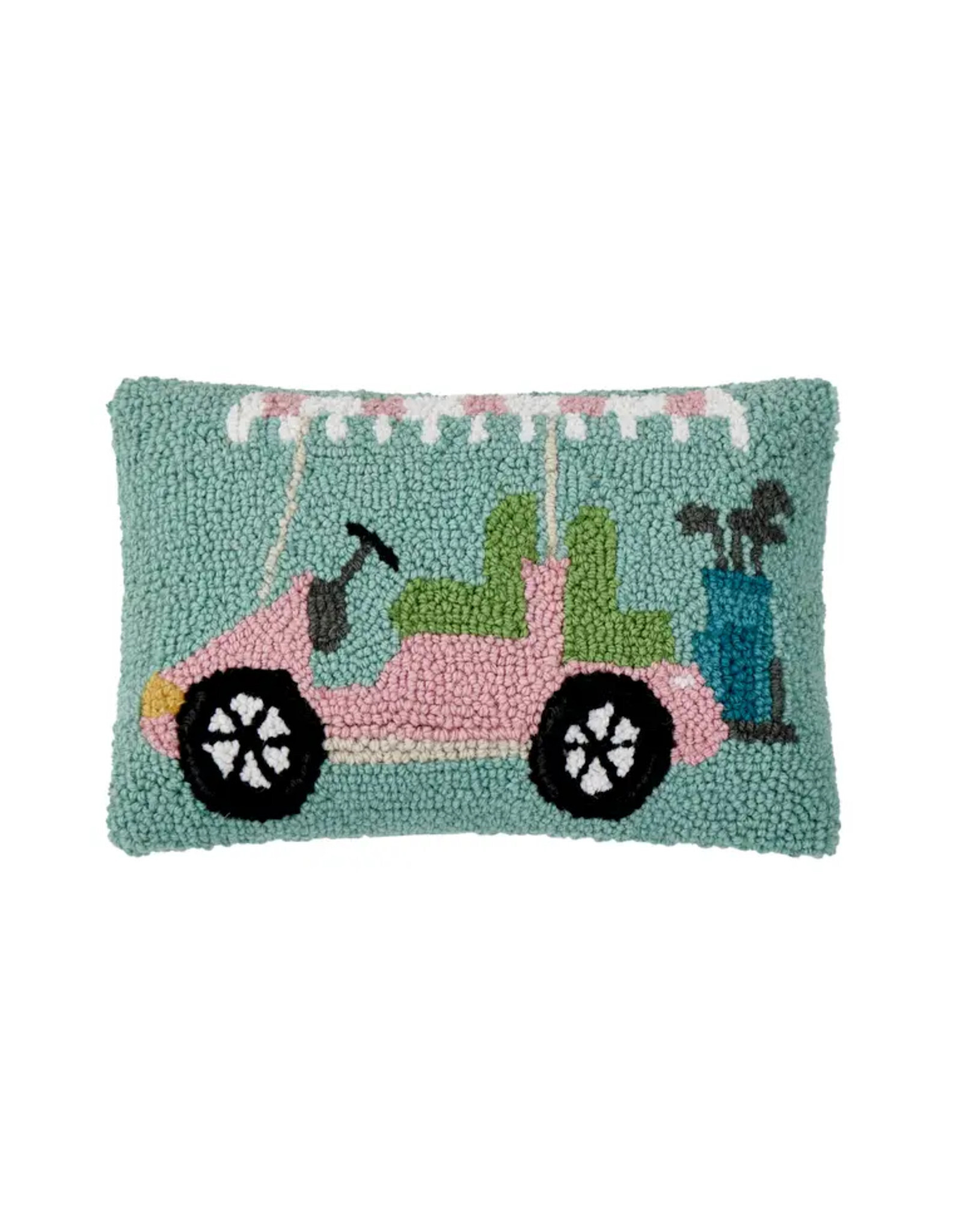 Pink Golf Cart Hook Pillow
