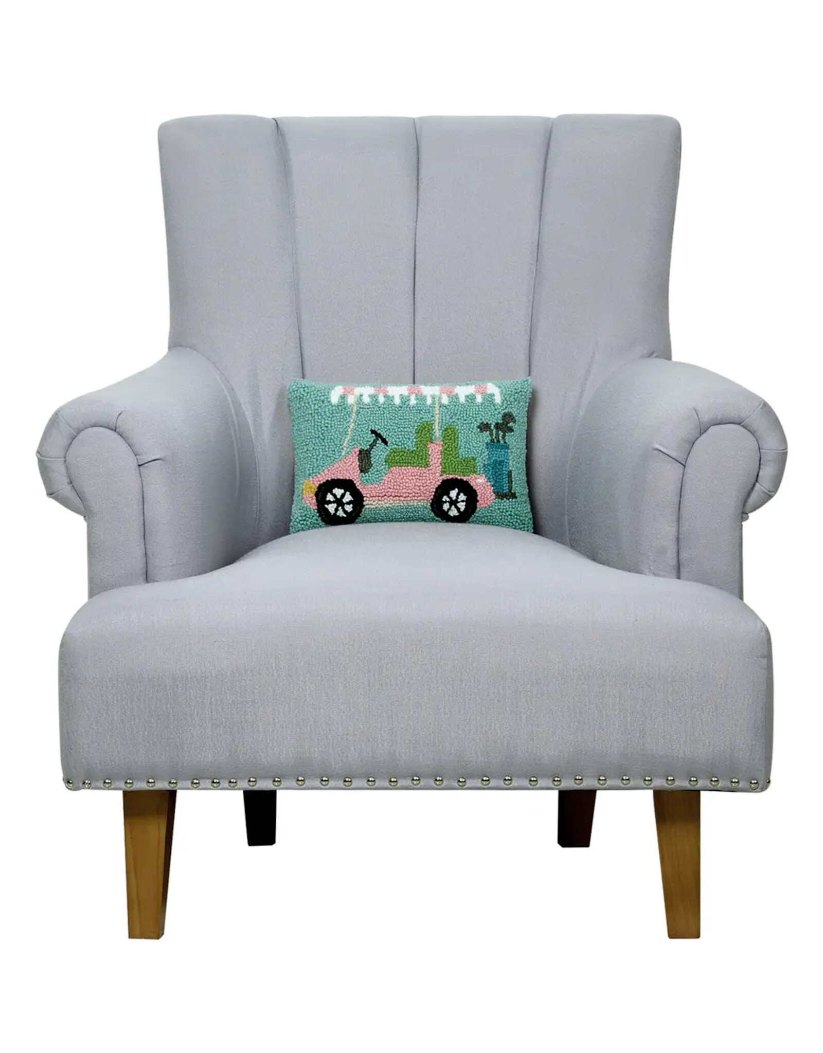 Pink Golf Cart Hook Pillow