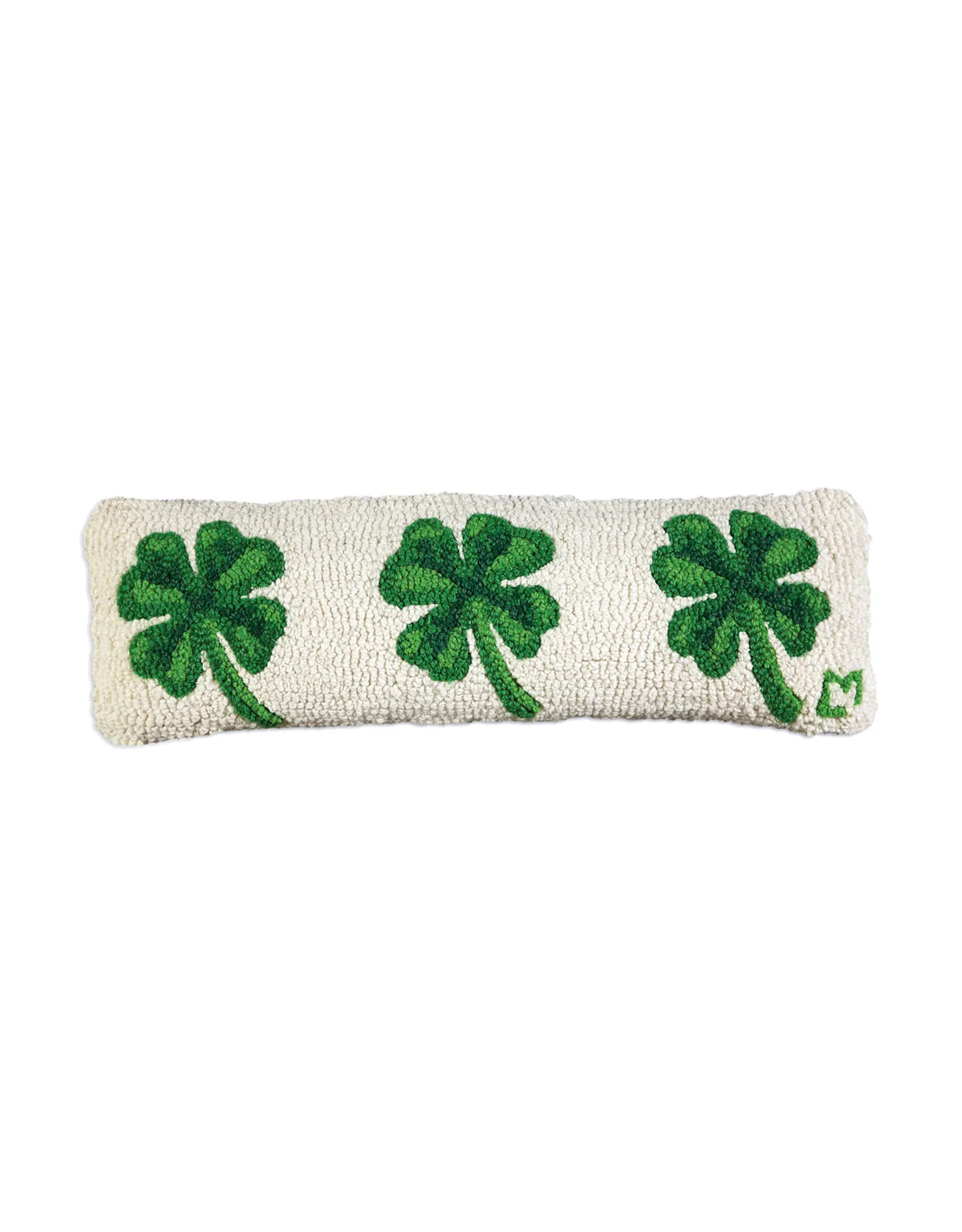 Chandler Four Corners Four Leaf Clover Hooked Wool Lumbar Pillow