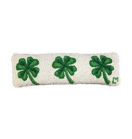 Chandler Four Corners Four Leaf Clover Hooked Wool Lumbar Pillow