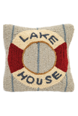 Chandler Four Corners Lake House Hooked Wool Pillow