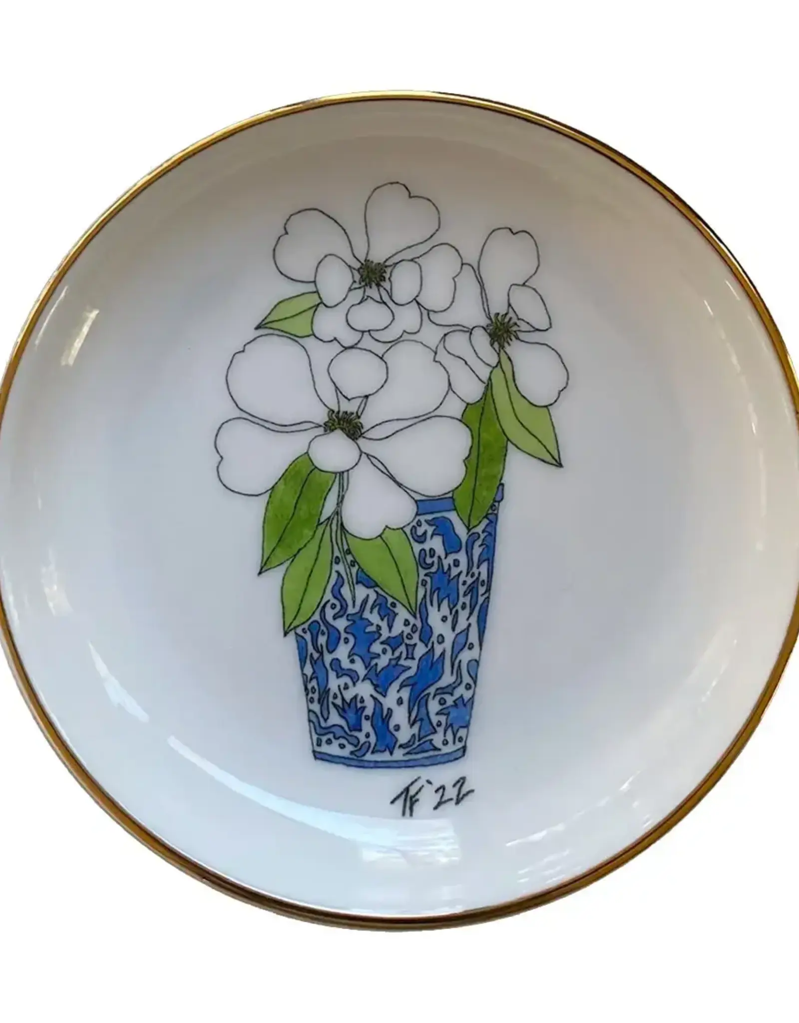 Toute-Petite Magnolia Flowers Ring Dish