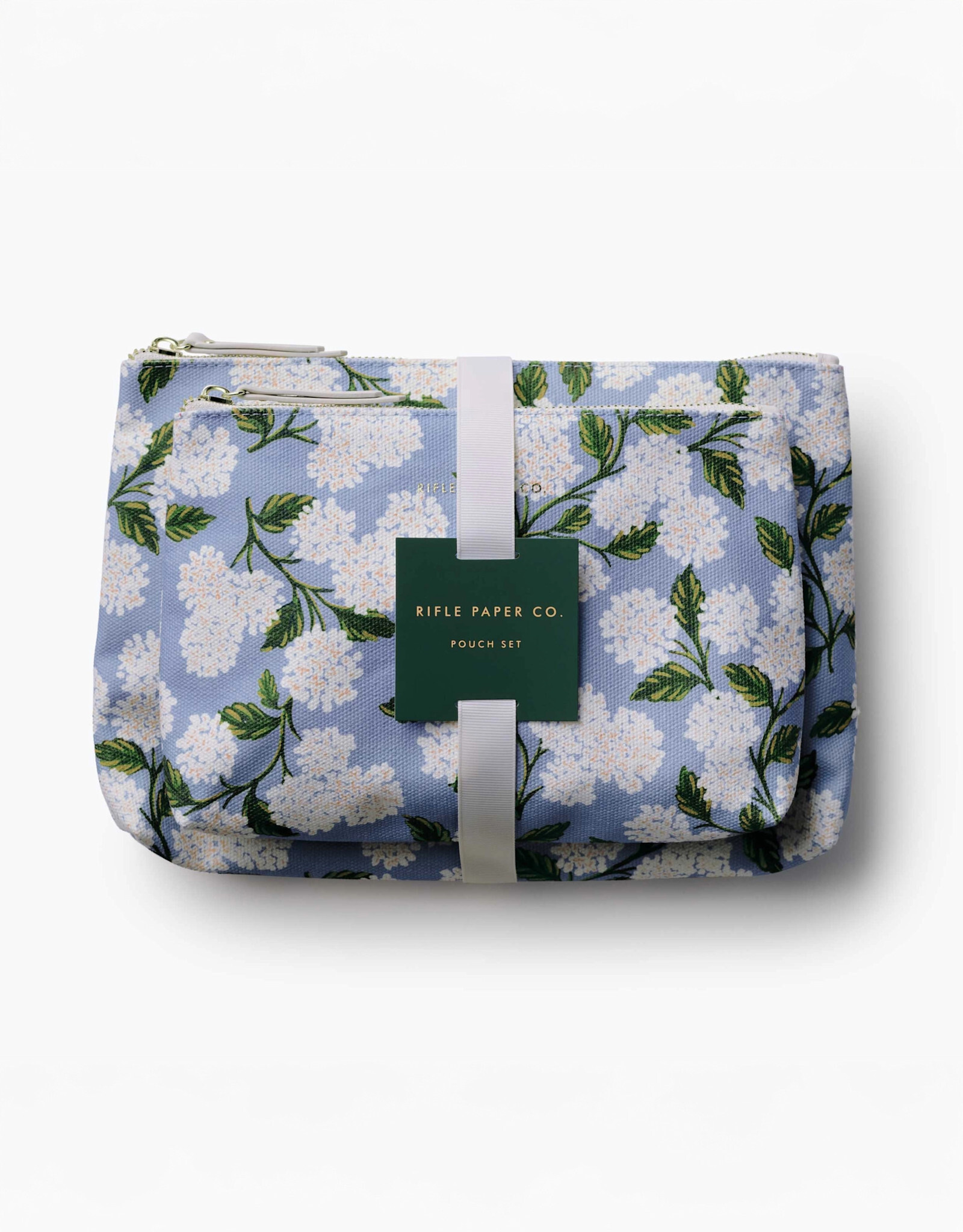 Rifle Paper Hydrangea Zippered Pouch Set