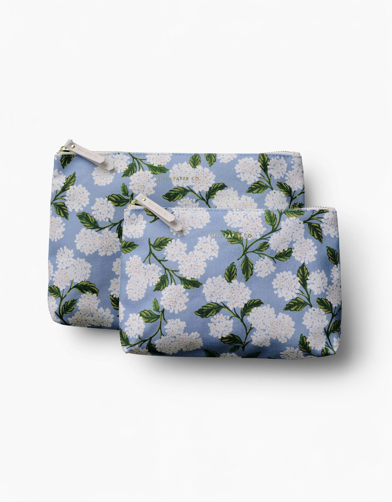 Rifle Paper Hydrangea Zippered Pouch Set
