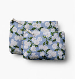 Rifle Paper Hydrangea Zippered Pouch Set