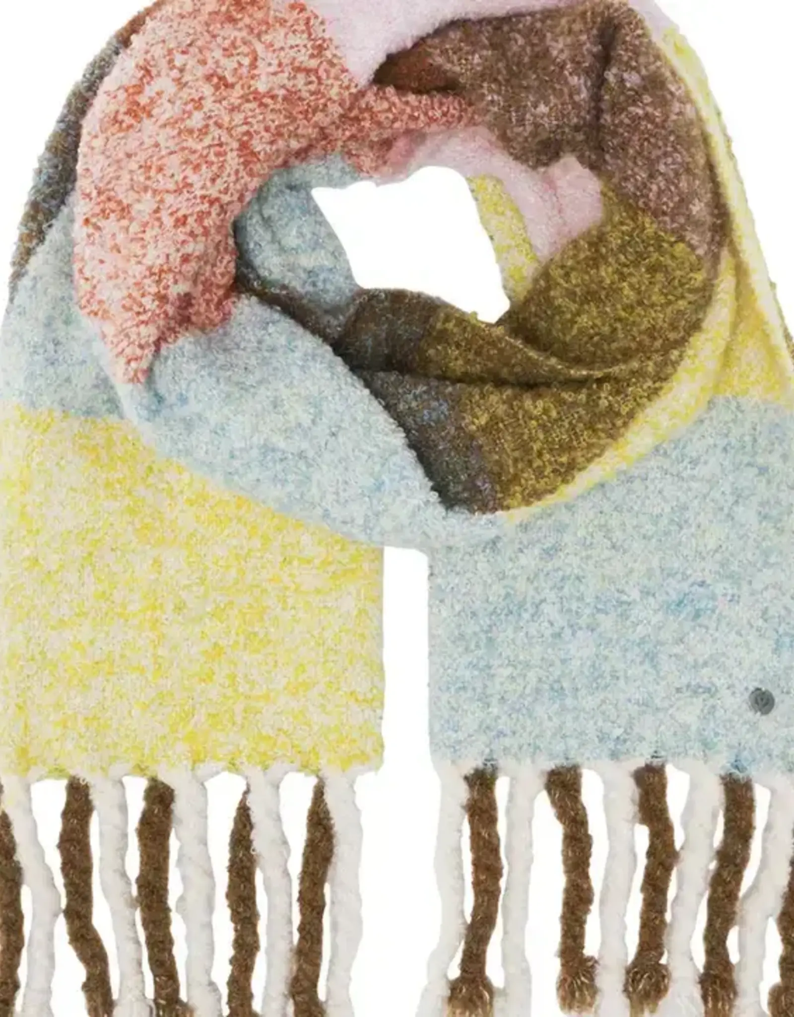 Fraas Boucle Colorblock Scarf Safari Green