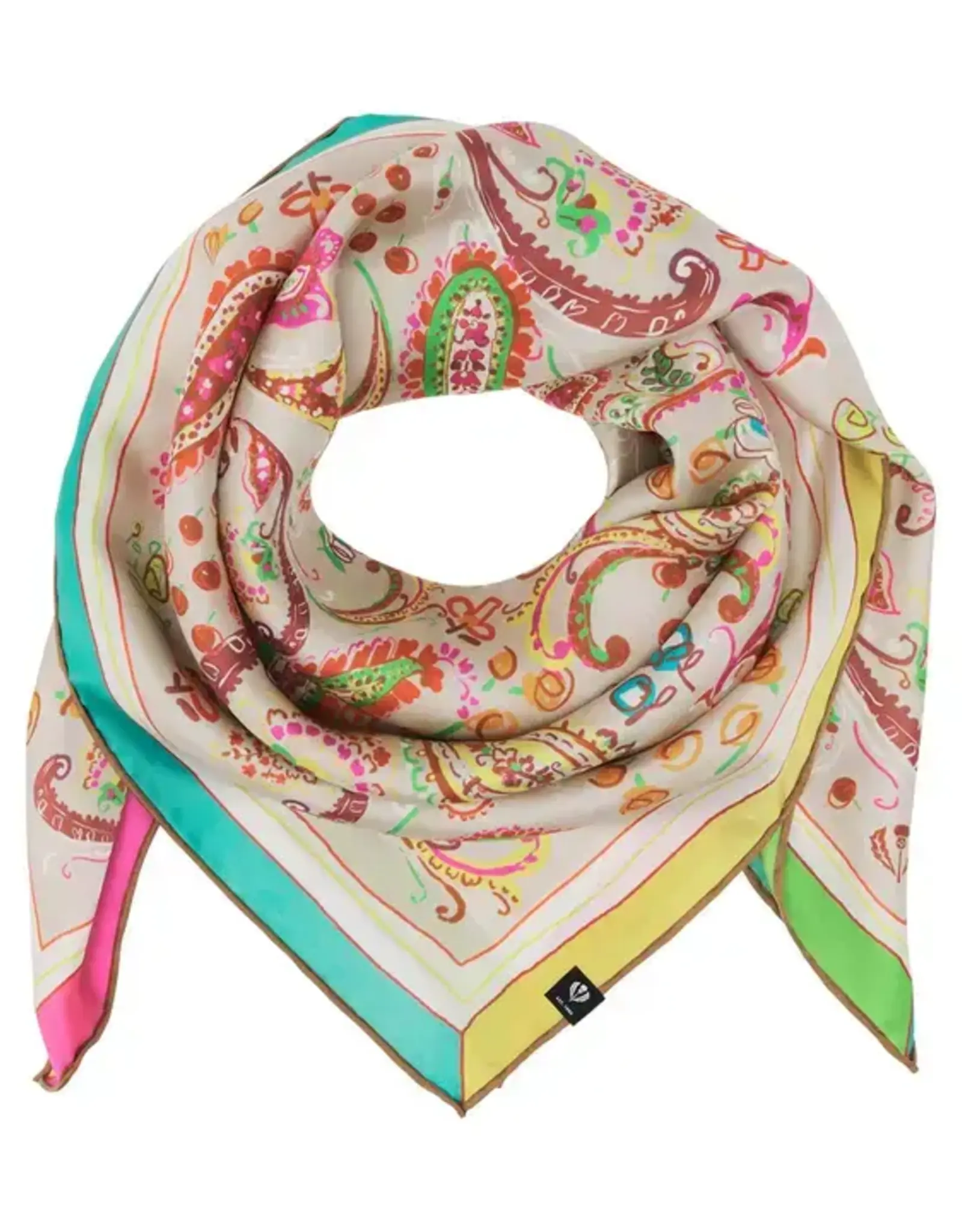 Fraas Bright Paisley Silk Square Multi