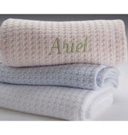 A Soft Idea Basketweave Blanket Blue