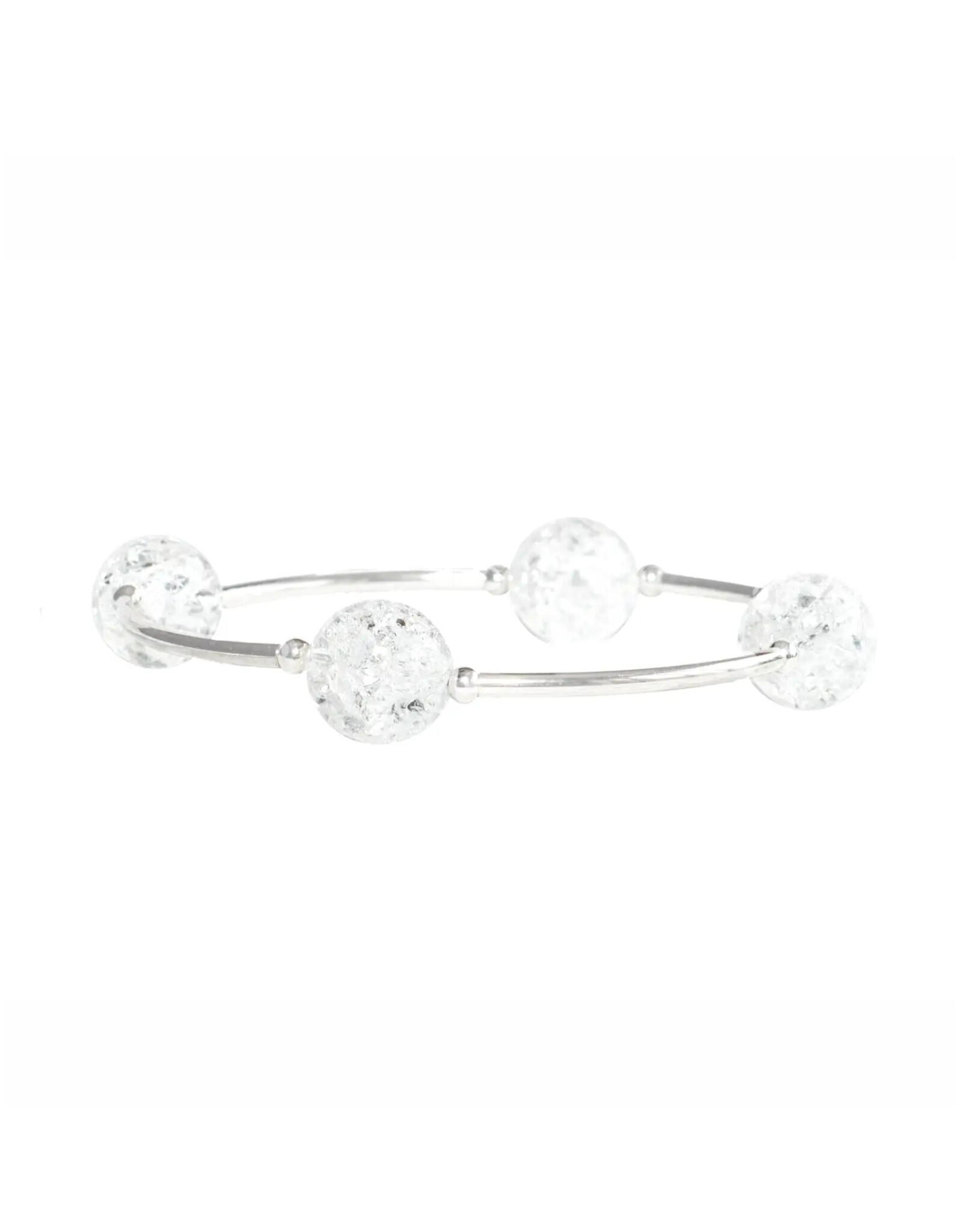 Made As Intended 12mm Snowflake Quartz Blessing Bracelet