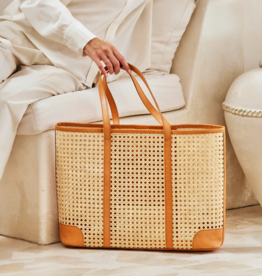 The Winding Road Oversized Rattan Cane Weave Tote