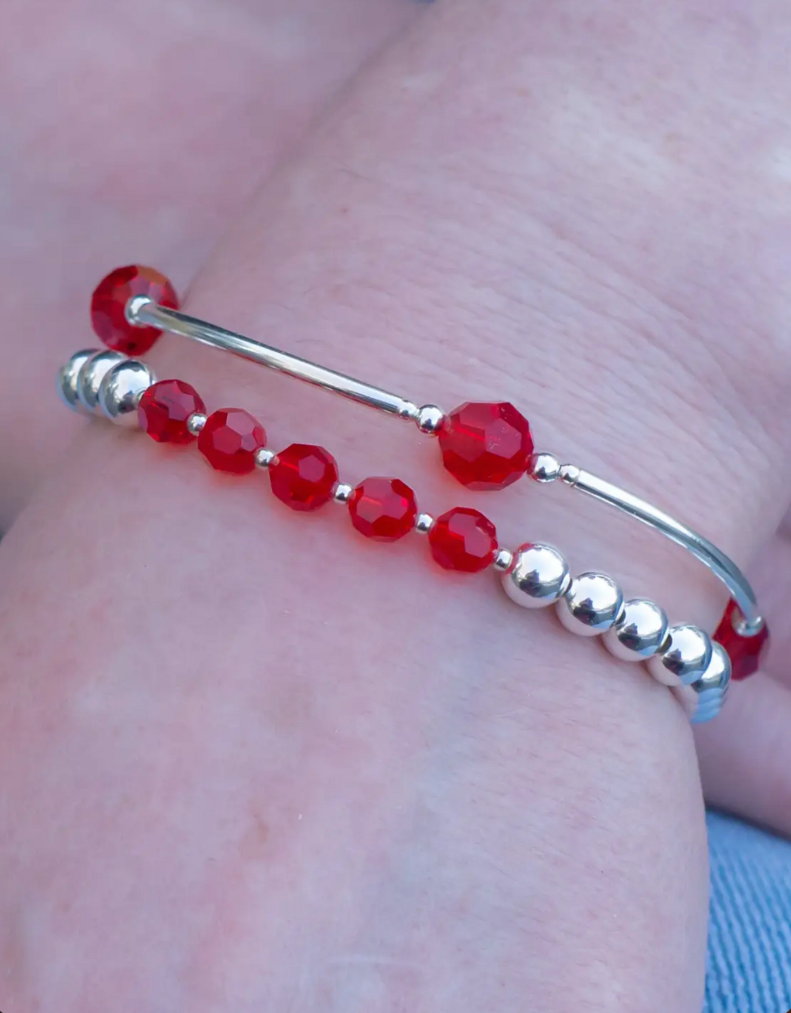Made As Intended 8mm Ruby Red Crystal Blessing Bracelet