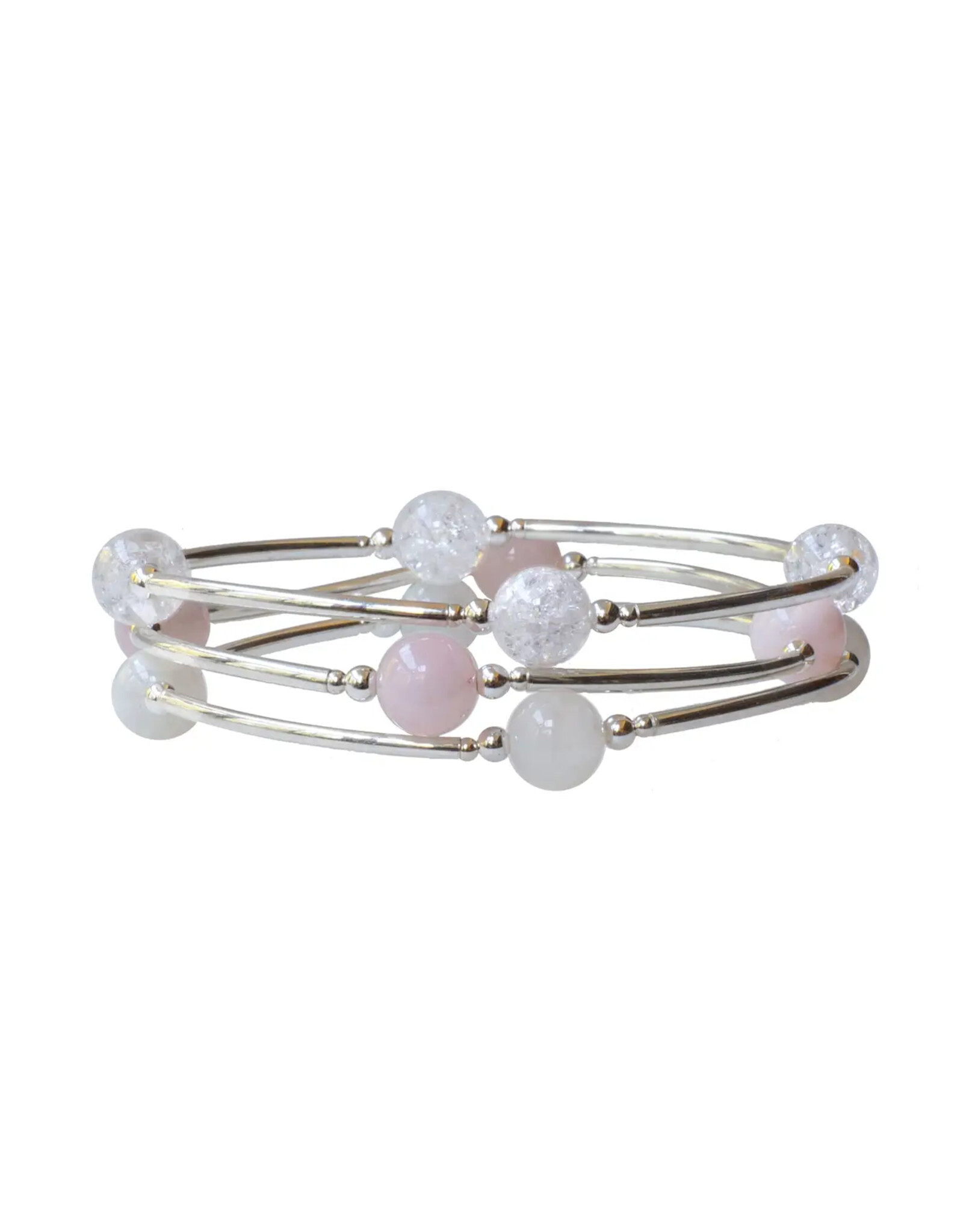 Made As Intended 8mm Snowflake Quartz Blessing Bracelet
