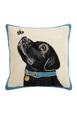 Black Lab with Bee Hook Pillow