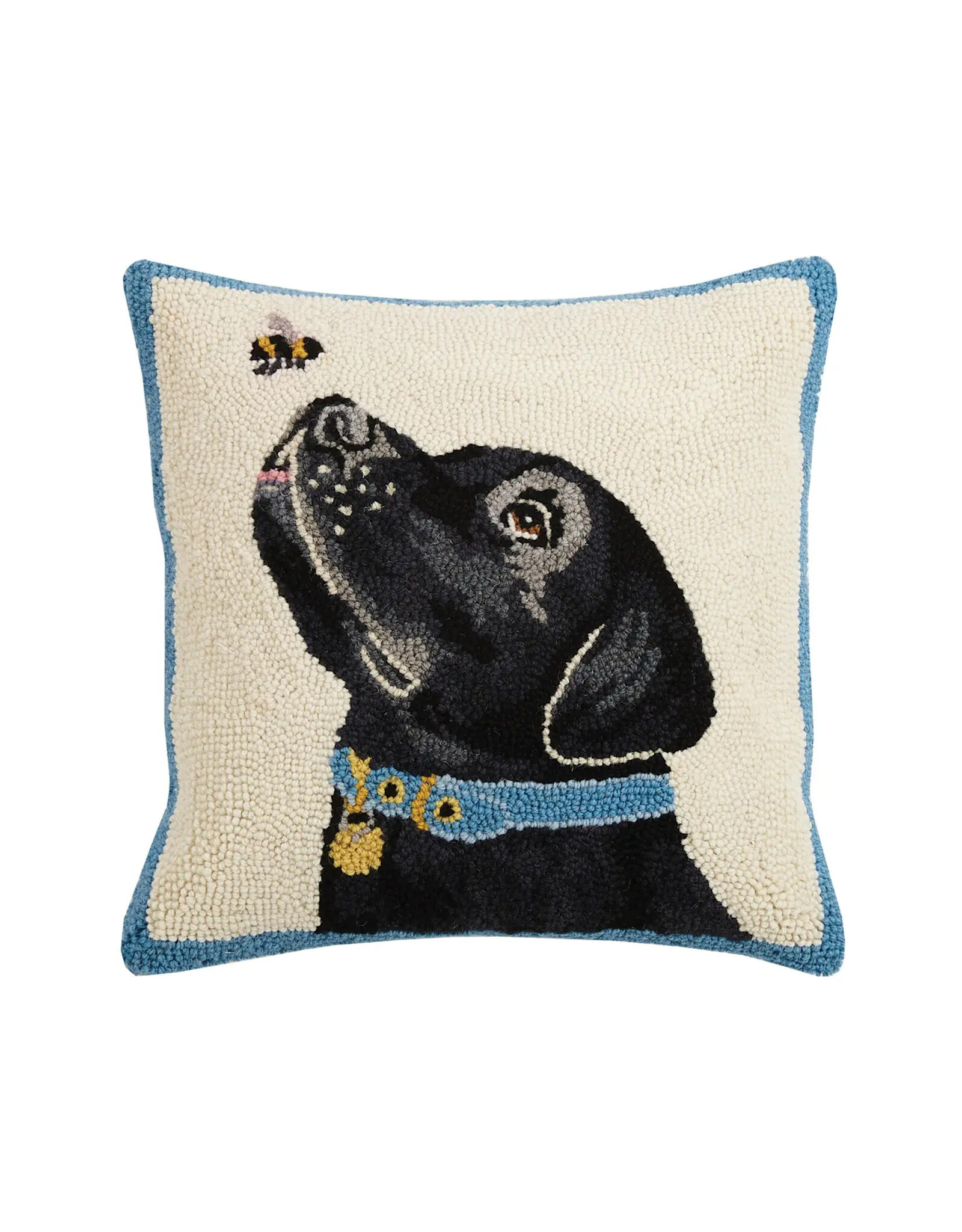 Black Lab with Bee Hook Pillow