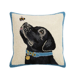Black Lab with Bee Hook Pillow