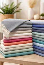 A Soft Idea Teal Fringed Herringbone Throw