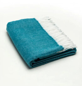 A Soft Idea Teal Fringed Herringbone Throw