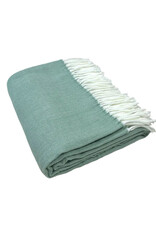 A Soft Idea Bottle Green Fringed Herringbone Throw