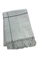 A Soft Idea Light Grey Windowpane Plaid Throw