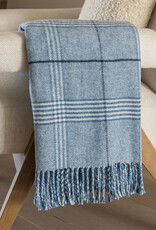 A Soft Idea Light Grey Windowpane Plaid Throw