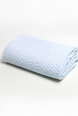 A Soft Idea Blue Baby Stonewashed Basket Weave Crib Blanket with Binding