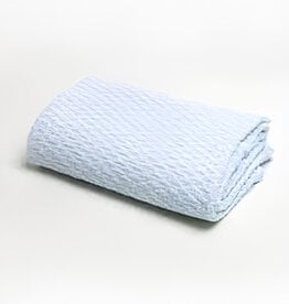 A Soft Idea Blue Baby Stonewashed Basket Weave Crib Blanket with Binding