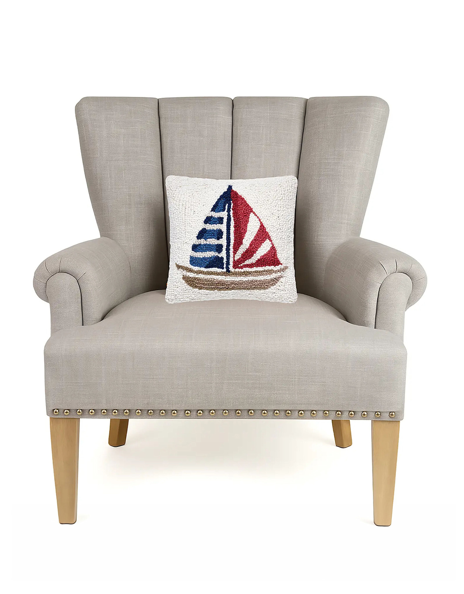 Stripe Sailboat Hook Pillow