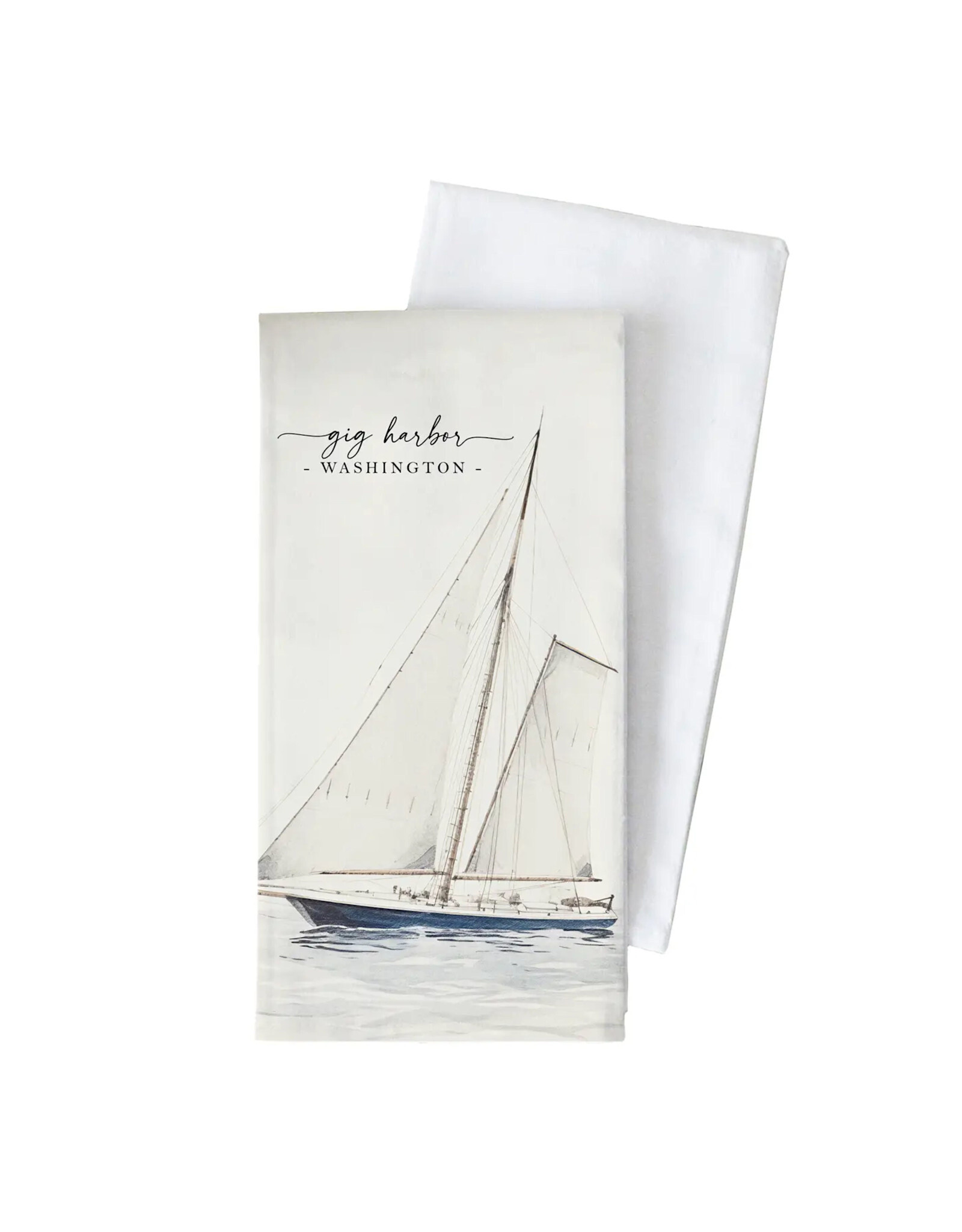Porter Lane Home Custom Location Sailboat Tea Towel