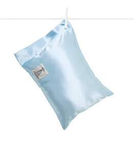 Little Giraffe Blue Satin Decorative Nursery Pillow