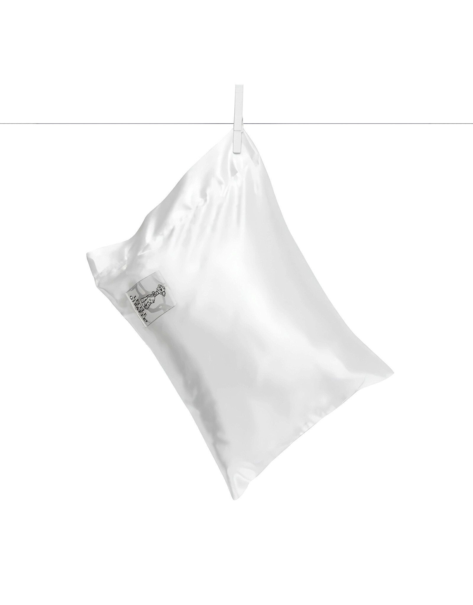 Little Giraffe White Satin Decorative Nursery Pillow