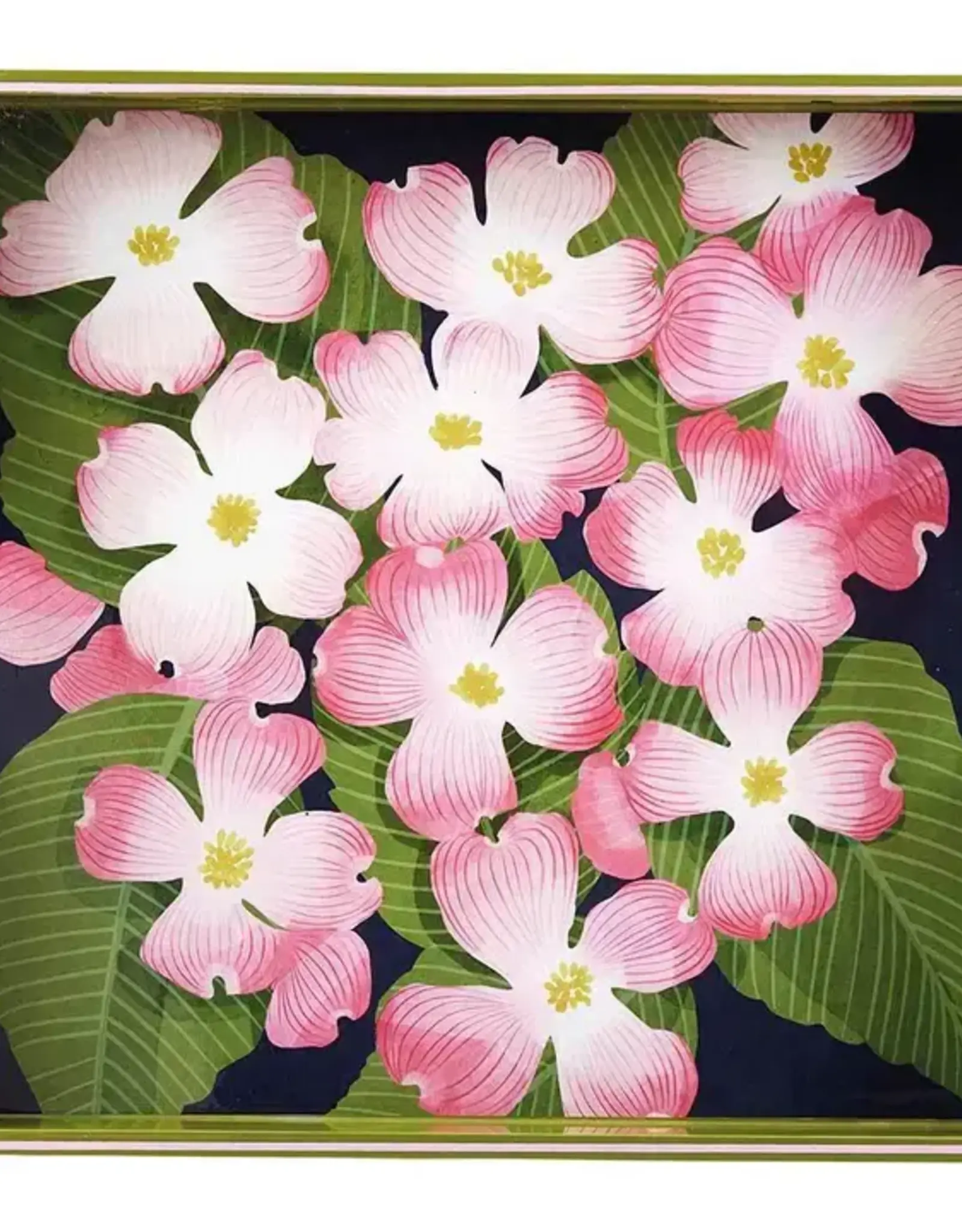 Rockflowerpaper Pink Dogwood Garden 15x15 Tray