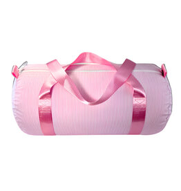 Mint Pink Preppy Stripe Medium Duffel