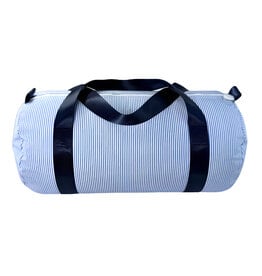 Mint Navy Preppy Stripe Medium Duffel