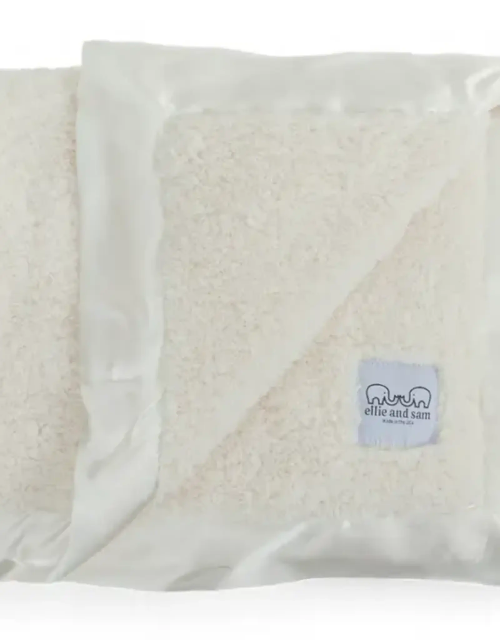 Ellie and Sam Chenille Satin Border Blanket Ivory