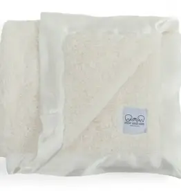 Ellie and Sam Chenille Satin Border Blanket Ivory